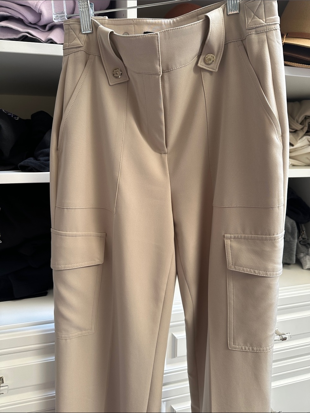 White House Black Market Beige Cargo Trousers Size 2